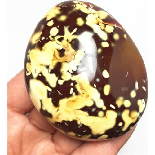 Natural Ocean Agate Palm Stone Crystal Stone Irregular Smooth Polished Pebble Reiki Healing Chakra Stone