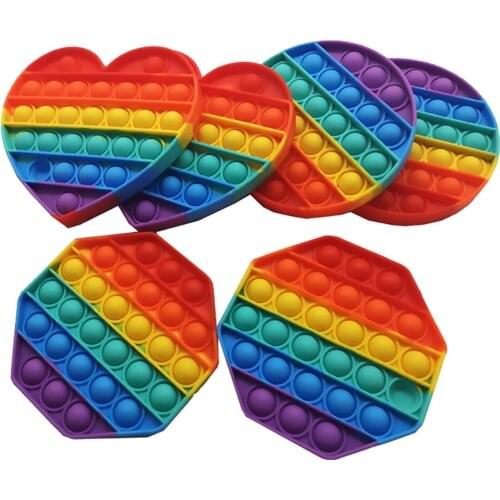 New Fidget Toy Reliver Stress Rainbow Push Bubble Antistress Penguin Owl Toys Adults & Children Sensory Toys Relieve Autism Gift