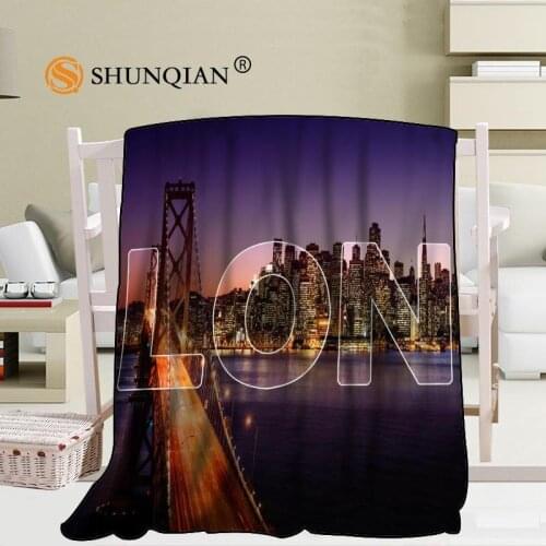 Custom LONDON CITY Blanket Blending Fabric 56x80inch 50X60inch 40X50inch Sofa Bed Throw Blanket Kid Adult Warm Blanket