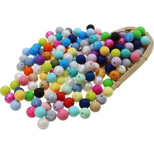 Wholesale 2000pcs 15mm Silicone Beads Round Baby Teething Silicone Beads For Teething Jewelry baby teether DIY set