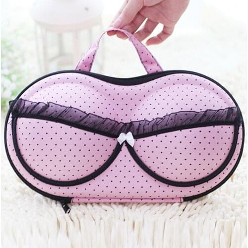 Portable Travel Storage Bag Cute Bra Storage Bags Underwear Organizer Container Home Organization Bins Kawaii Lace Polka Dot New