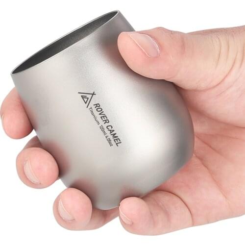 Portable120ml Ultralight Titanium Cup Double Wall Insulated Water Cup Tea Cup Mug for Outdoor Camping Hiking Backpacking Home