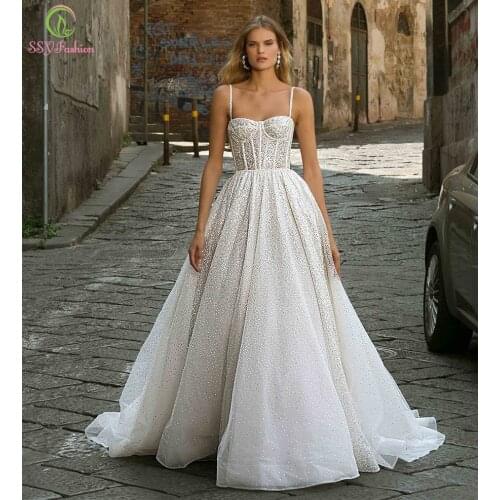 SSYFashion Sleeveless Wedding Dresses
