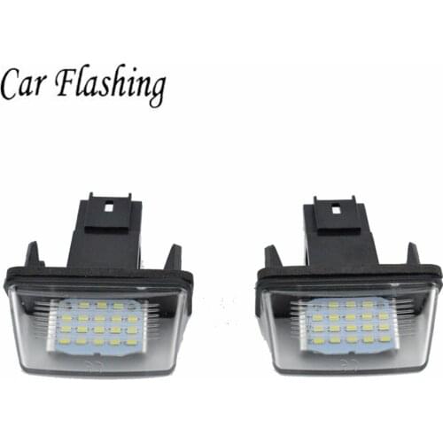 2Pcs LED Number License Plate Lights 18SMD No Error Free light bulb For PEUGEOT 206 207 306 307 406 407 for CITROEN C3 C4 C5