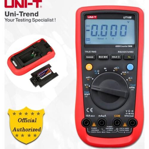 UNI-T UT108/UT109 Automobile Multimeters; Auto Range Digital Multimeter, Resistance/Frequency/Capacitance/Temperature Test