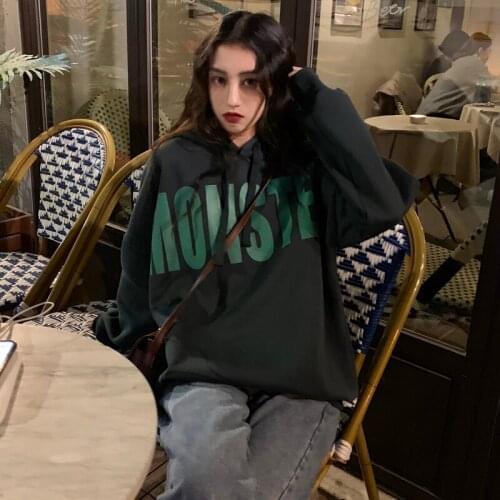 Vintage Loose Casual Print Sweatshirt Womens Sweatshirts Japanese Harajuku Ulzzang Female Korean Kawaii Clothing For Women