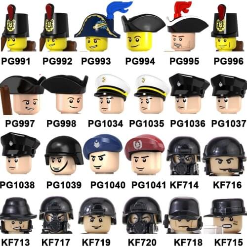 Navyed Figure Single Loyal Imperial Guard Soldier Head Face Militaryed Building Blocks Brick Educational Toys PG991