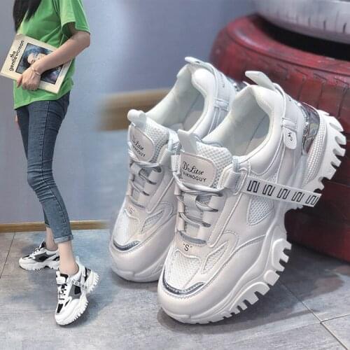2020 spring and autumn new fashion wild casual sports shoes old shoes women tide thick bottom increased net shoes X275