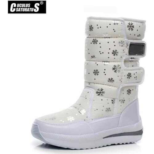Cuculus Winter New Korean Waterproof Boots-In-Tube Wedge Snow Boots Warm Thick Cotton Padded Shoes Women Rain Boots 1928