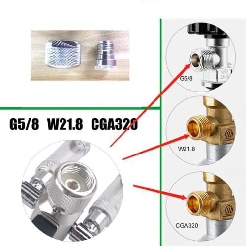 ZRDR Aquarium CO2 Regulator Nut Connector, W21.8 G5/8 CGA320 M22 Nut Connector, Fish Tank CO2 Fitting Sealing Ring