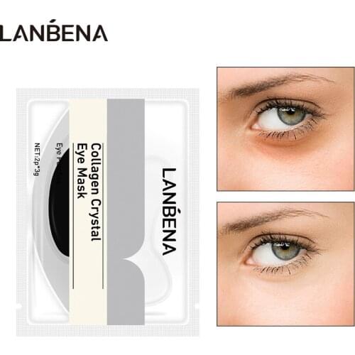 Lanbena 10Pcs Collagen Crystal Eye Mask Deep Moisturizing Smoothing Remove Eye Bags Dark Circles Fade Wrinkles Eye Patches Masks