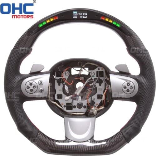 100% Real Carbon Fiber LED Display Steering Wheel compatible for R55 R56 R57 R58 R59 R60 R61 S