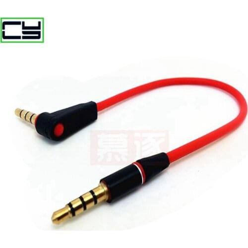 3.5mm 1/8“ Male to Male 4 Pole Car AUX Audio Cord Cable Record Headphone RED