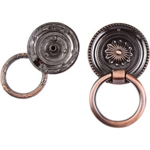 Antique Kitchen Cupboard Door Cabinet Knob Ring Single Hole Drawer Furniture Wardrobe Pull Handles