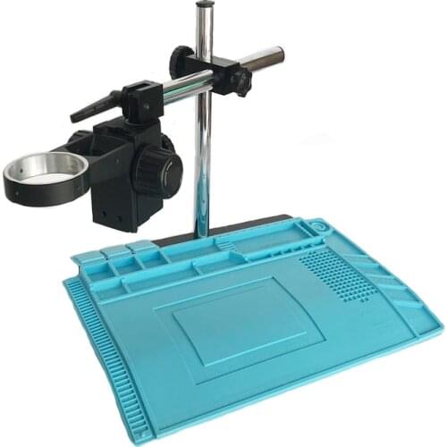 Big Adjustable Boom Large Stereo Arm Table Stand High temperature Blue mat 76mm Ring Holder For Lab Industrial Microscope Camera