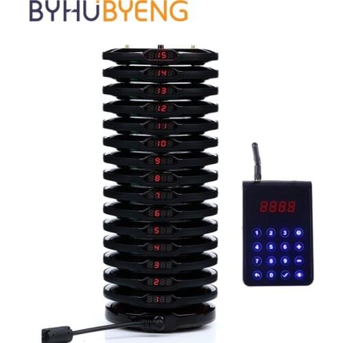 BYHUBYENG 15Pcs Wireless Restaurant Calling System 3000m Kitchen Call Customer Service Coaster Pager Device Table Vibrator