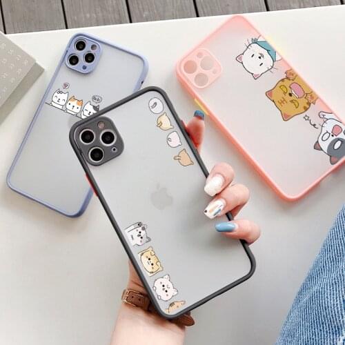 Cute Cat Cartoon Hamster Animal Phone Case For iphone XR XS Max X 12 11 Pro Max 6s 7 8 Plus Hard Matte Lovely Tiger Back Cover