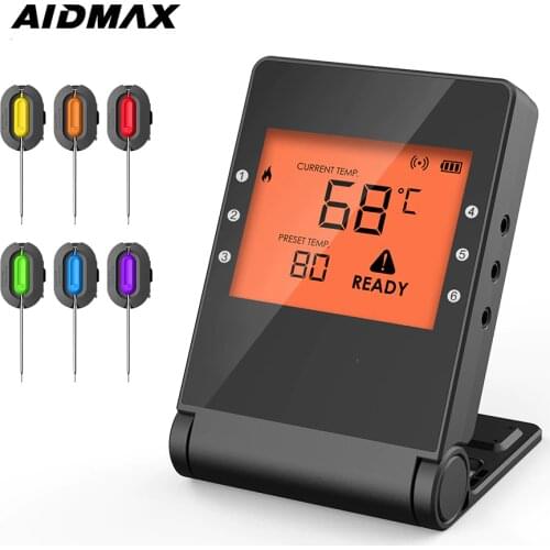 AidMax PRO04 Remote Digital Electronic Kitchen Backlit LCD Thermometer Multi Probe Cooking Fring Meat Thermometer With Alarm