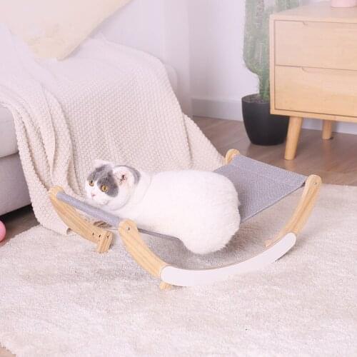 Wooden Pet Hammock for Cat House Puppy Mat Hanging Beds Cats Basket Lounger Bed Small Dog Soft Sofa Window Warm Pets Products
