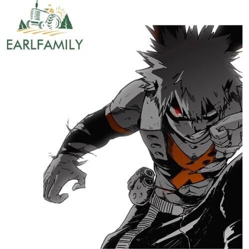 EARLFAMILY 13cm x 11.4cm for My Hero Academia Bakugo Katsuki Creative Car Sticker DIY Occlusion Scratch Window Truck Decal