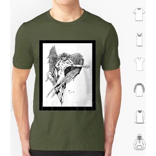 Lovers By Mrt T Shirt Cotton Men Diy Print Lovers Womens Winged Angel Ecstasy Erotic Black And White Pen And Ink Sexual Sex