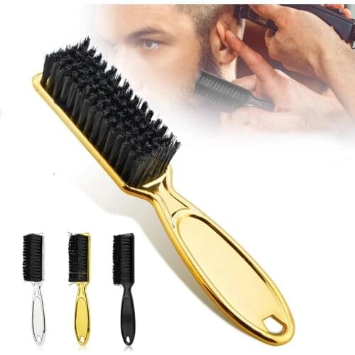 Imitation Metal Handle Hairdressing Soft Hair Cleaning Brush Barber Neck Duster Broken Hair Remove Comb Hair Styling Tools Comb