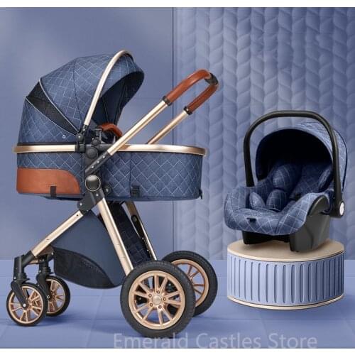 New 3 in 1 Baby Stroller High Landscape Carriage Light Newborn Pram Shock Proof Two Way 2 in 1 Kid Car Baby Comfort Cart 2021