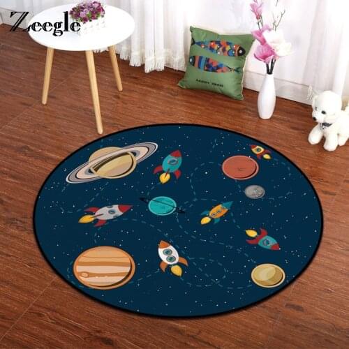 Zeegle Round Carpet Non-slip Kid Room Floor Mat Cartoon Carpet For Living Room Absorbent Bath Mat Office Chair Area Rug