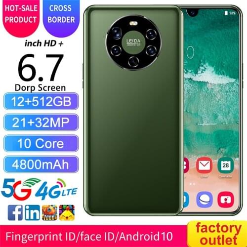 Mate45 Pro-Unlock Smartphone Global Version 6.9-inch Full Screen 6000Mah Large Battery Android10 12GB Octa Core 512GB 48MP Camer