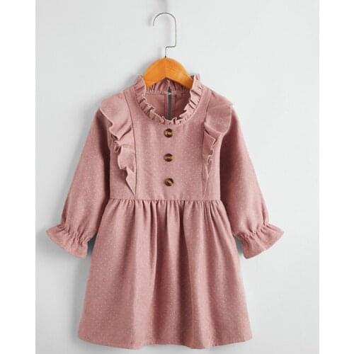 Melario Autumn Girls Dress Solid Kids Long Sleeve Dresses Baby Girls Princess Dress Clothes Casual Toddler Girl Fall Clothes