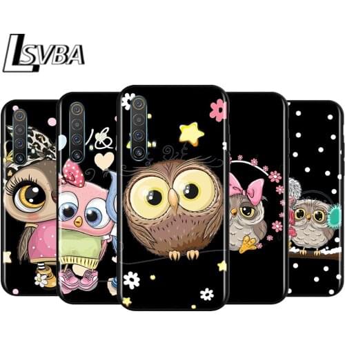 Lovely Animal Owl for OPPO Realme V15 X5 X3 X50 X7 X2 C17 C11 C3 C2 7 7i 6 6S 6i 5 3 2 Pro Soft Black Phone Case