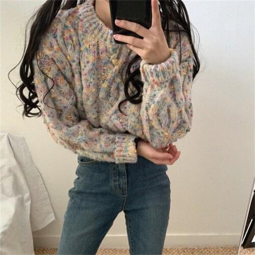 Fashion 2020 New Women Chic Candy-Color Solid Students Soft Sexy Warm Sweet Knitted Color-Hit Pullover Sweater