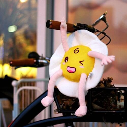 Stuffed Plush Pillow Toys Cartoon Poached Egg Pillow Car Cushion Fried Egg Headrest Cool Home Office Soft Plush Toy Girls Gifts
