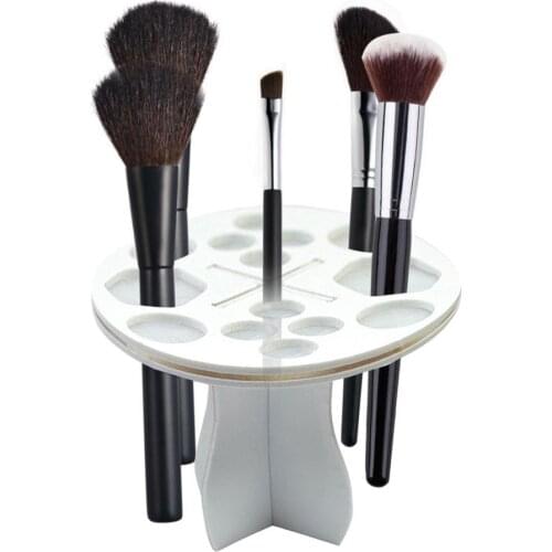 New 14 Hole Makeup Brush Holder Rack Cosmetic Makeup Brush Drying Stand Organizer Round Shape Brush Cosmetic Storage Shelf