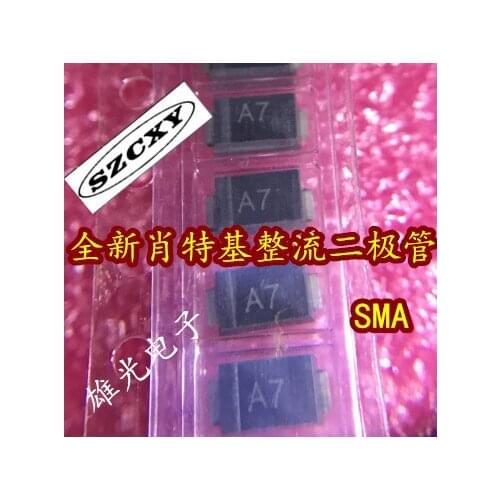 New original 100PCS Schottky rectifier diode fm4007-s IN4007 1N4007 silk screen A7 SMA