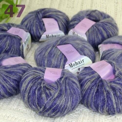 Sale New 8BallsX25g Luxury Soft Mohair Warm Wrap Shawl Hand Knit Crochet Yarn Blue Gray Multi 291-47-8