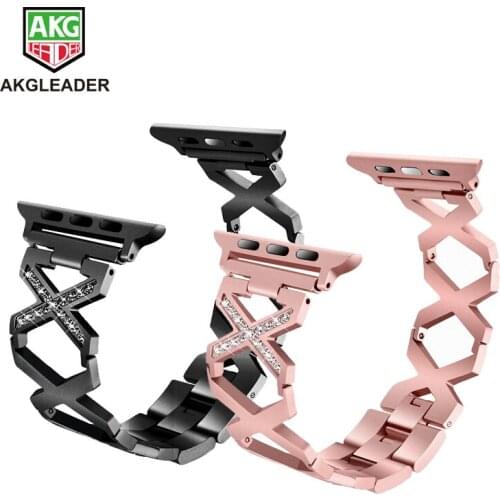 For Apple Watch Series 5 4 3 40/44mm Womens Wrist Bracelet Diamonds Chain Watch Bands For Apple Series 3 2 Strap Correas