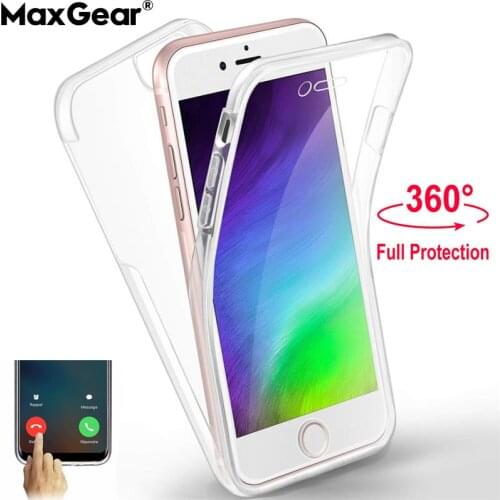 360 Full Body Cover For iPhone 11 Pro Max XS 6 6S 7 8 Plus X XR 5 5S SE 2020 2 Transparent Hard PC Back+Front Soft Silicone Case