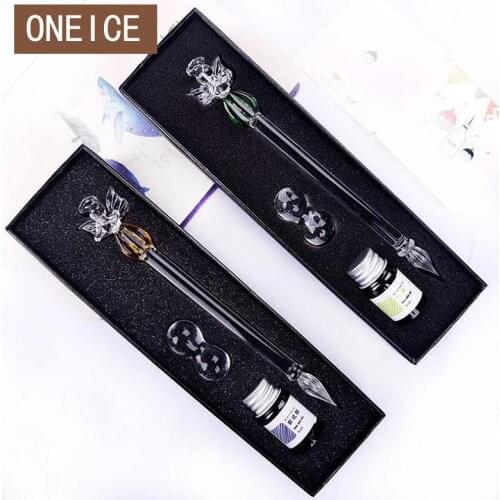 Handmade Angel Glass Pen Drowning Signature Chiristma Gift Business Glass Pen Home Decoration