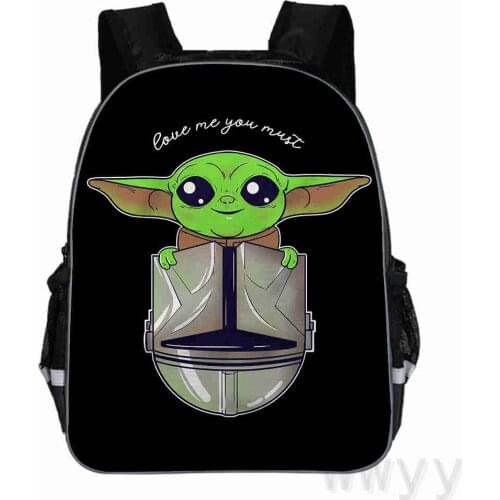11/13/16 inch Star Wars Baby Yoda School Bags Boys Girls Mandalorian School Bagpack Children Boys Preppy Bookbag Kids Mochila