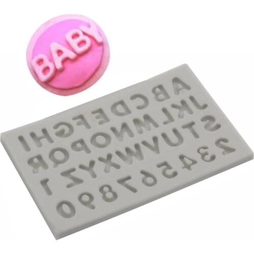 Numbers Capital Letters Silicone Sugarcraft Mold Chocolate Cupcake Baking Fondant Cake Decorating Tools