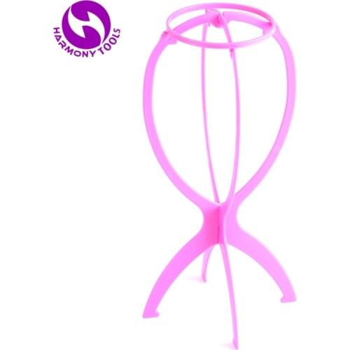 HARMONY 20 Pieces Pink Black Blue White Folding Elastic Plastic Table Stand Holder for Wig Display&Hair Cap&Hair Net Display