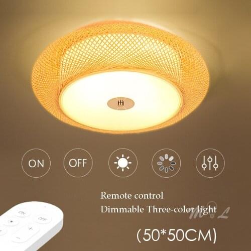 Modern Hanging Ceiling Lamps Chinese Style Bamboo Ceiling Lights Led Lamp Dimmable Ceiling Lighting Deco for Living Room Bedroom