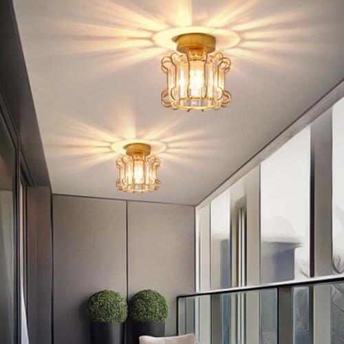 Modern and simple aisle porch corridor ceiling lamp room creative light luxury American crystal balcony ceiling lamp