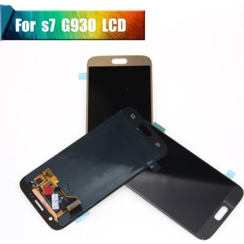 Super AMOLED For Samsung Galaxy S7 G930 G930F G930A LCD Display With Touch Screen Digitizer Assembly Gold Black