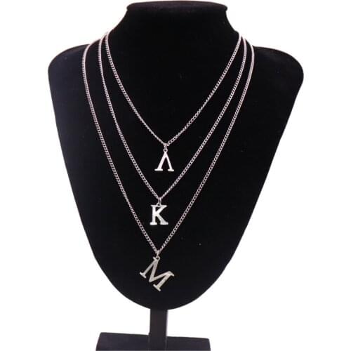 Handmade Trendy Three Layers Chain Greek Letters Lambda K M Sorority Choker Necklaces Club Jewelry For Women