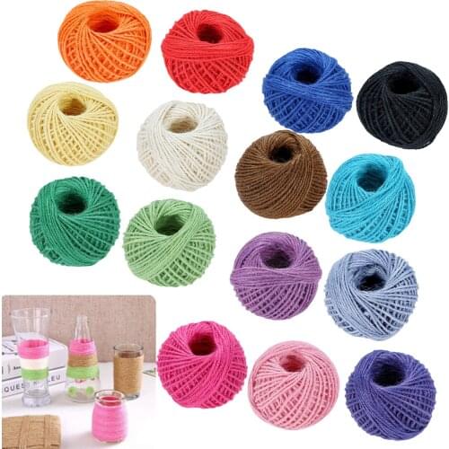 50m/1 roll Twine String Jute Rope Colorful String 2mm width Cord DIY Decor Craft Handmade Gift Pack Party Wedding Supply Hicello