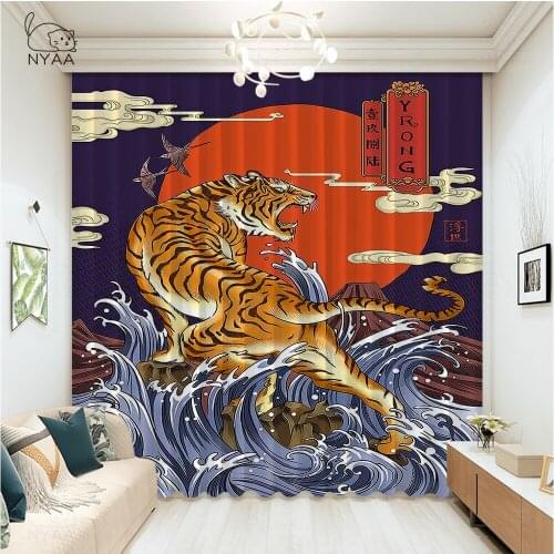 Japanese Geisha Surf Samurai Style Curtains For The Living Room Home Door Curtain Kitchen Curtains For Window Slight Shading