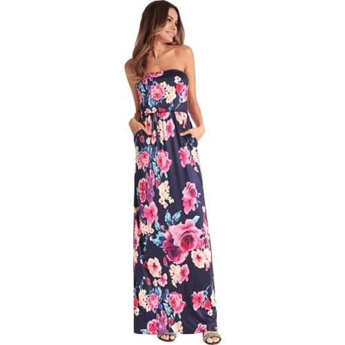 2019 spring and summer womens new printing wrapped chest dress bohemian sexy casual fashion comfortable travel home beach dress