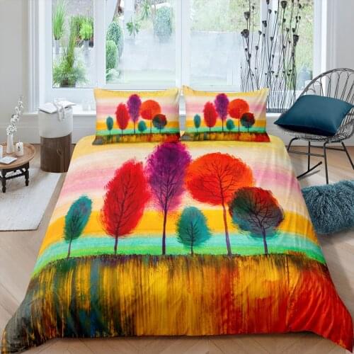 Scenic Bedding Set Boys Teens 3D Tree Print Duvet Cover Dekbedovertrek 240x220 Bedclothes 2/3pcs Home Housse De Couette